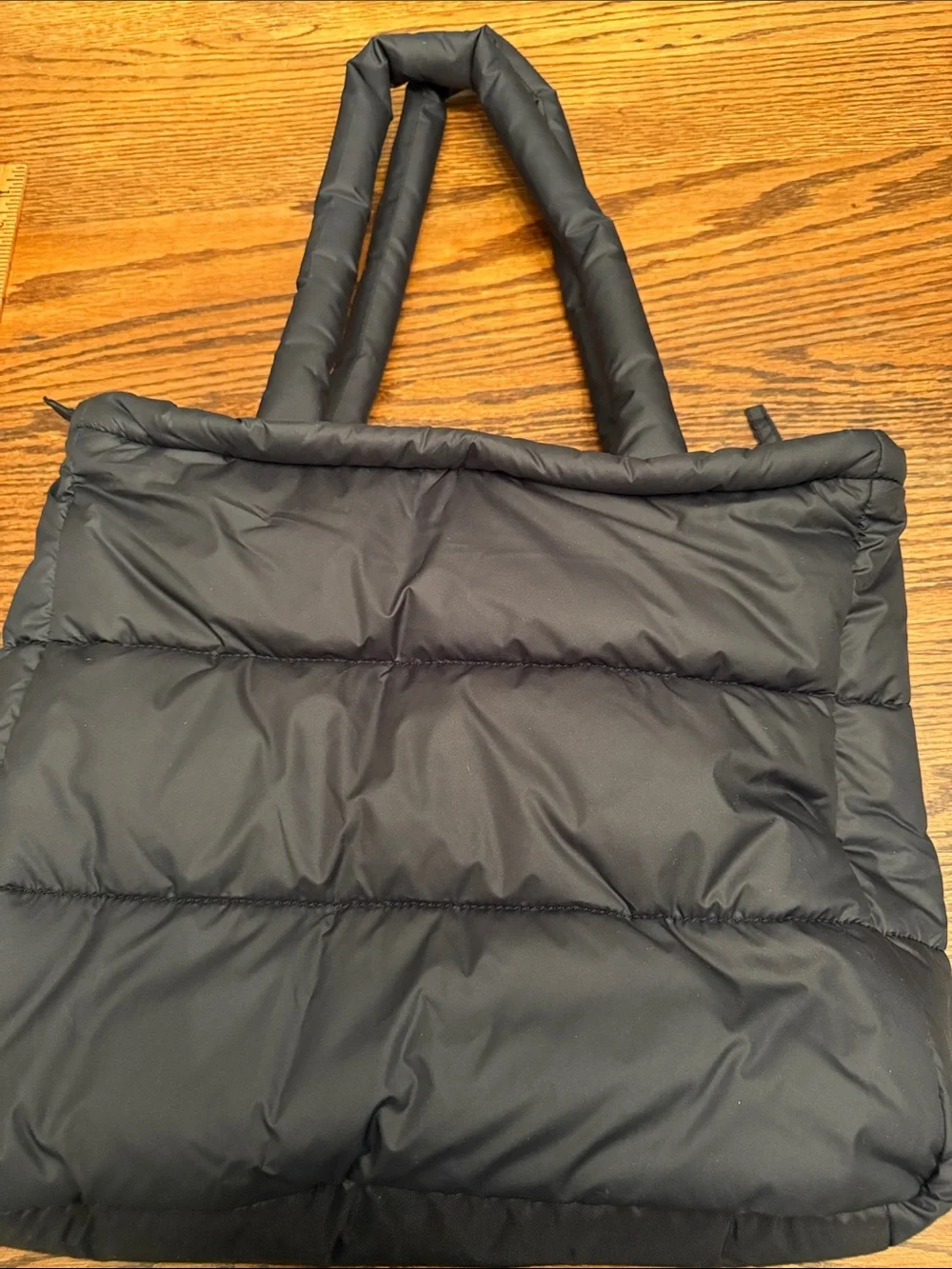 Columbia Puffer Tote Bag Black Quilted Lightweight Travel Gym Beach Carryall